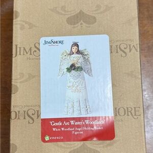 Jim Shore White Woodland Angel with Basket